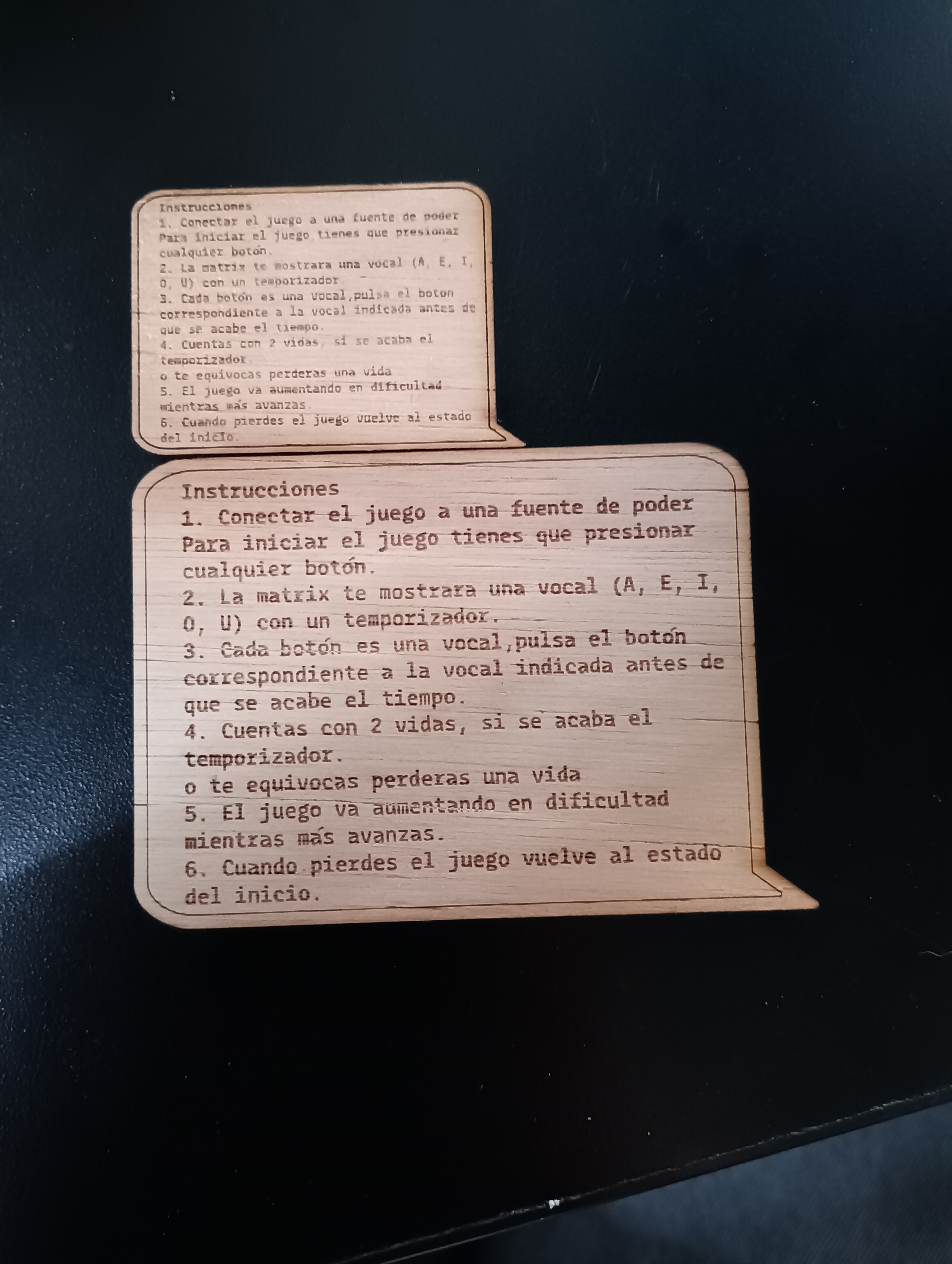 instrucciones tamaños